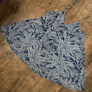 TOPSHOP MOTO Blue Palm Tree Mini Dress/Tunic